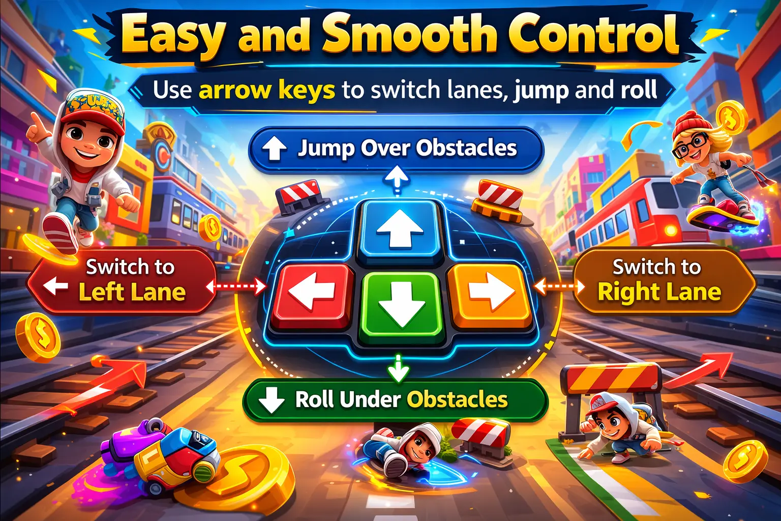 Subway Surfers Mod APK PC keyboard controls arrow keys gameplay guide
