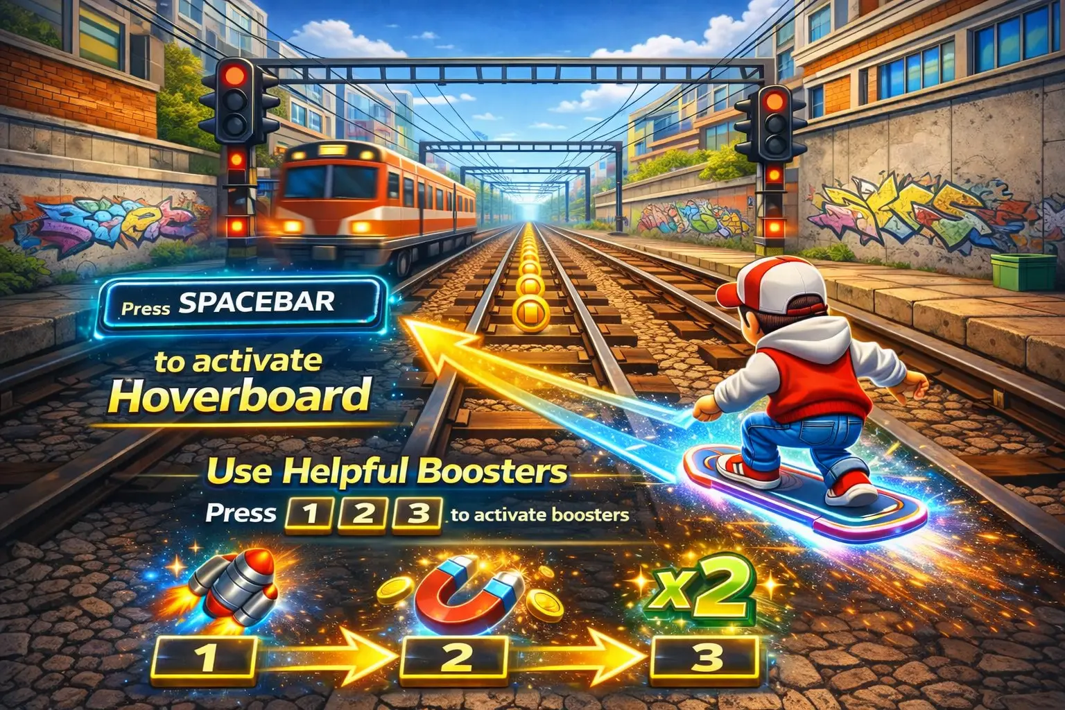 Subway Surfers Mod APK PC hoverboard and boosters controls gameplay