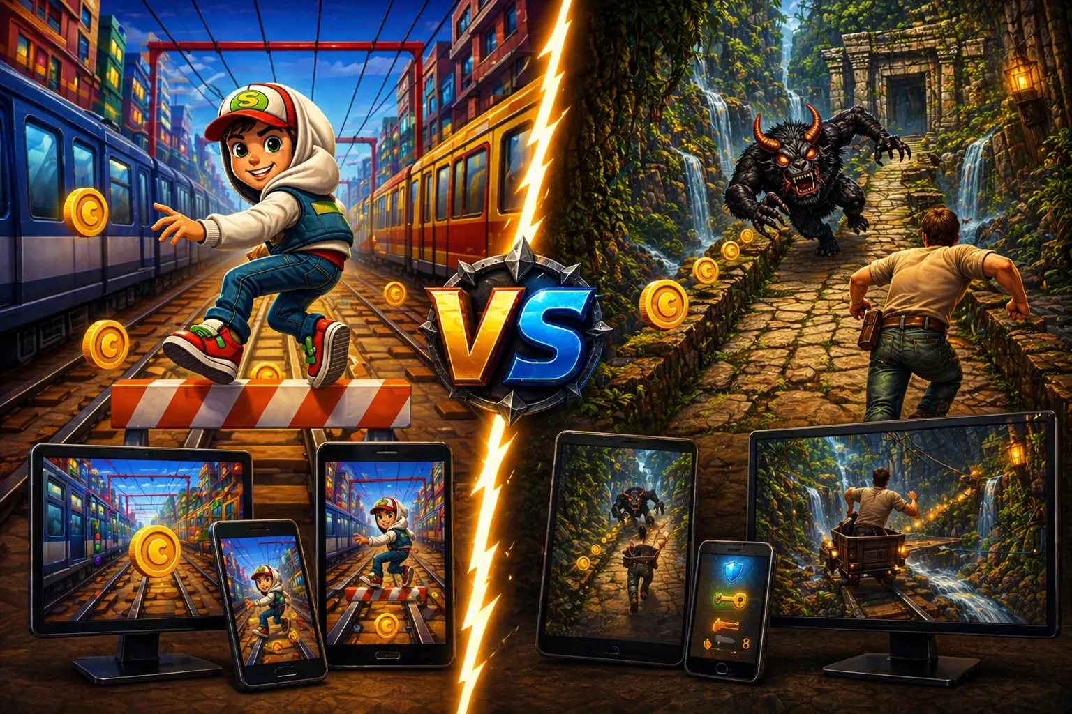 Subway Surfers vs Temple Run 2 4 subway surfers vs temple run 2 device base comparison