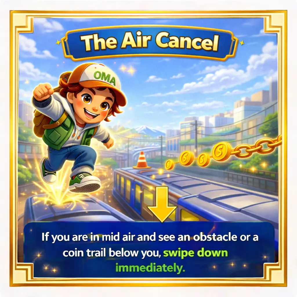 Subway Surfers air cancel trick swipe down mid air gameplay tip