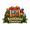 Seasonal Characters icon in Subway Surfers featuring holiday-themed elements including a Christmas tree, pumpkin, Easter egg, and seasonal calendar. This icon represents special characters that return during annual celebrations such as Christmas, Halloween, Easter, and Winter events. Seasonal characters are available for a limited period each year and remain permanently unlocked once obtained.